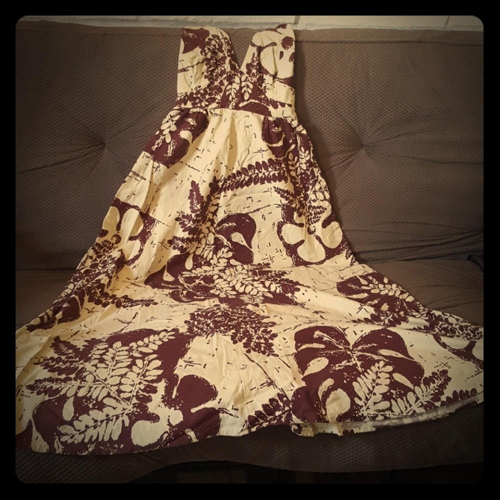 Vintage tiki maxi dress